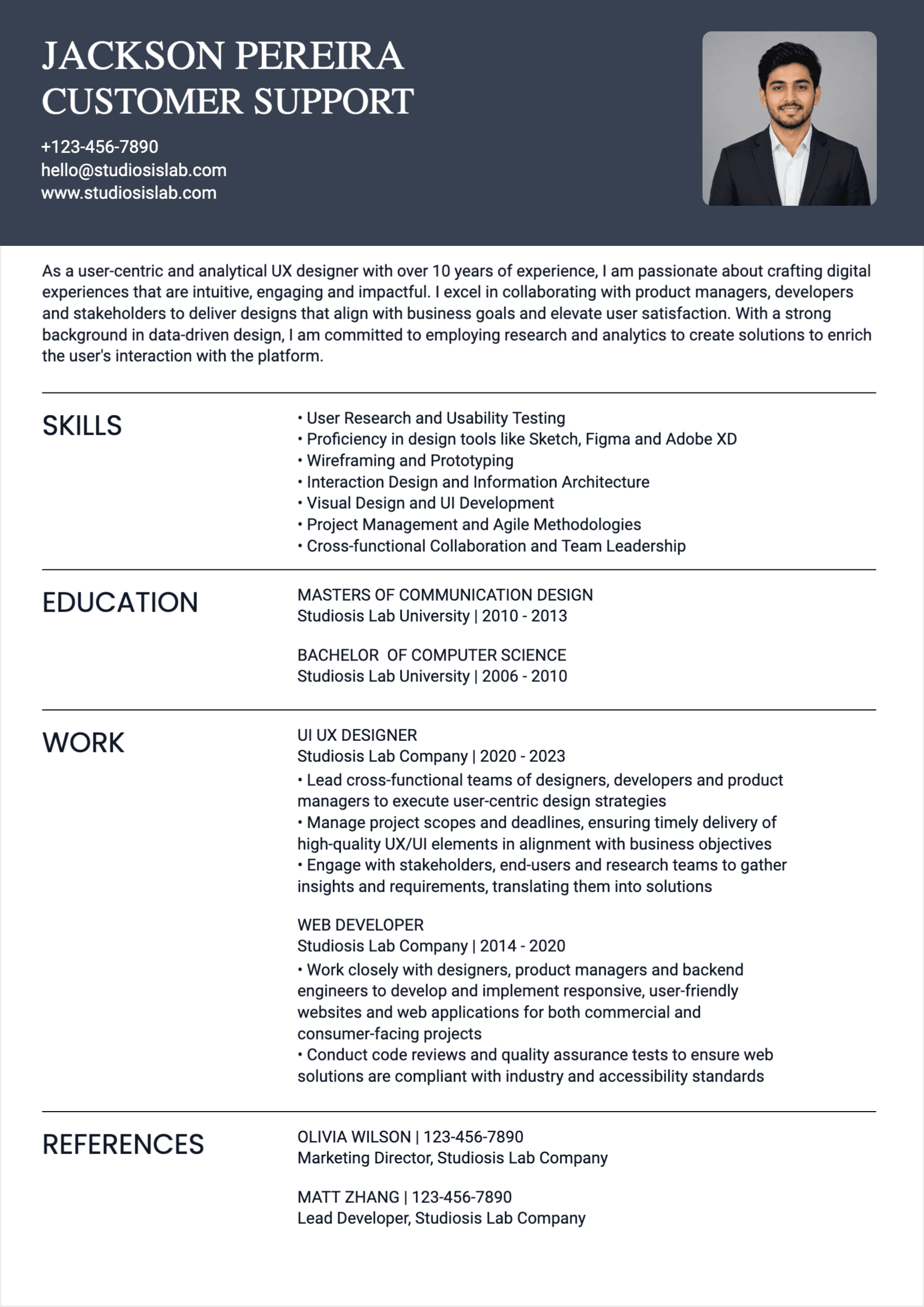 Customer Support Representative Resume resume template preview