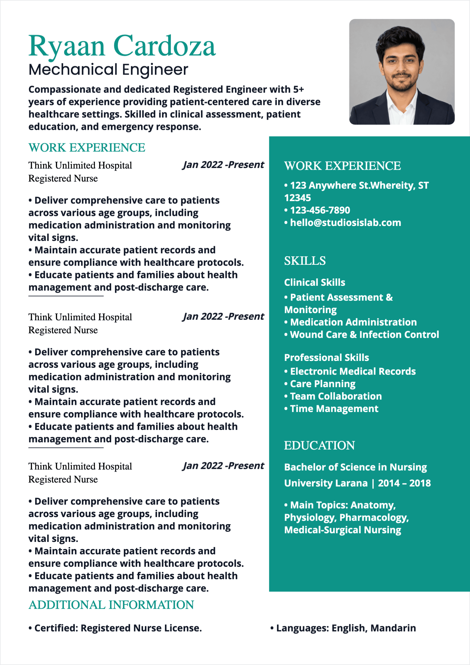 Mechanical Engineer Resume resume template preview