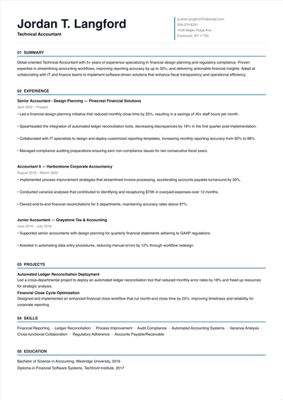 Accountant Resume resume template preview